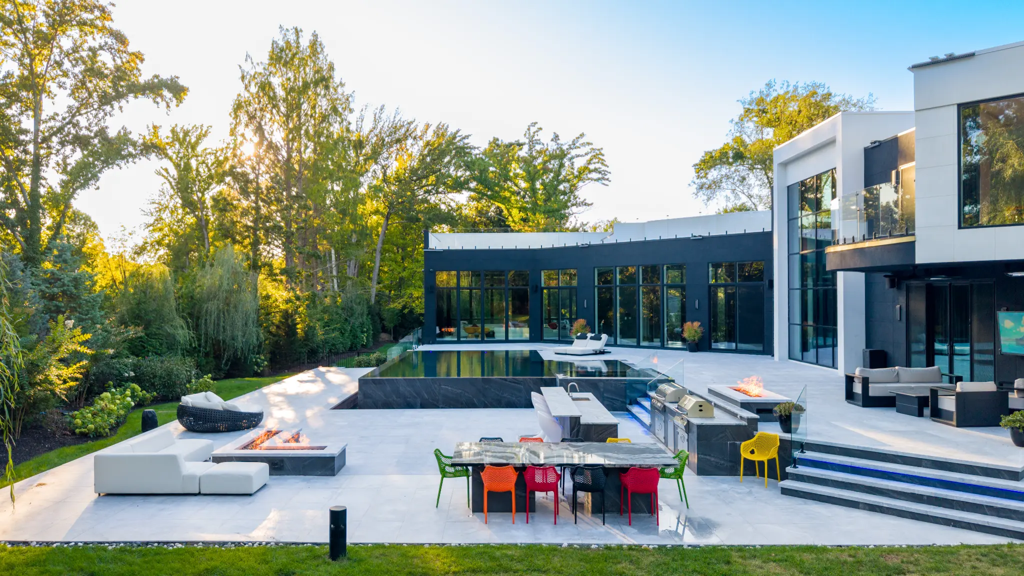 Kings Point photographed pool and outdoor living layout, not a design rendering